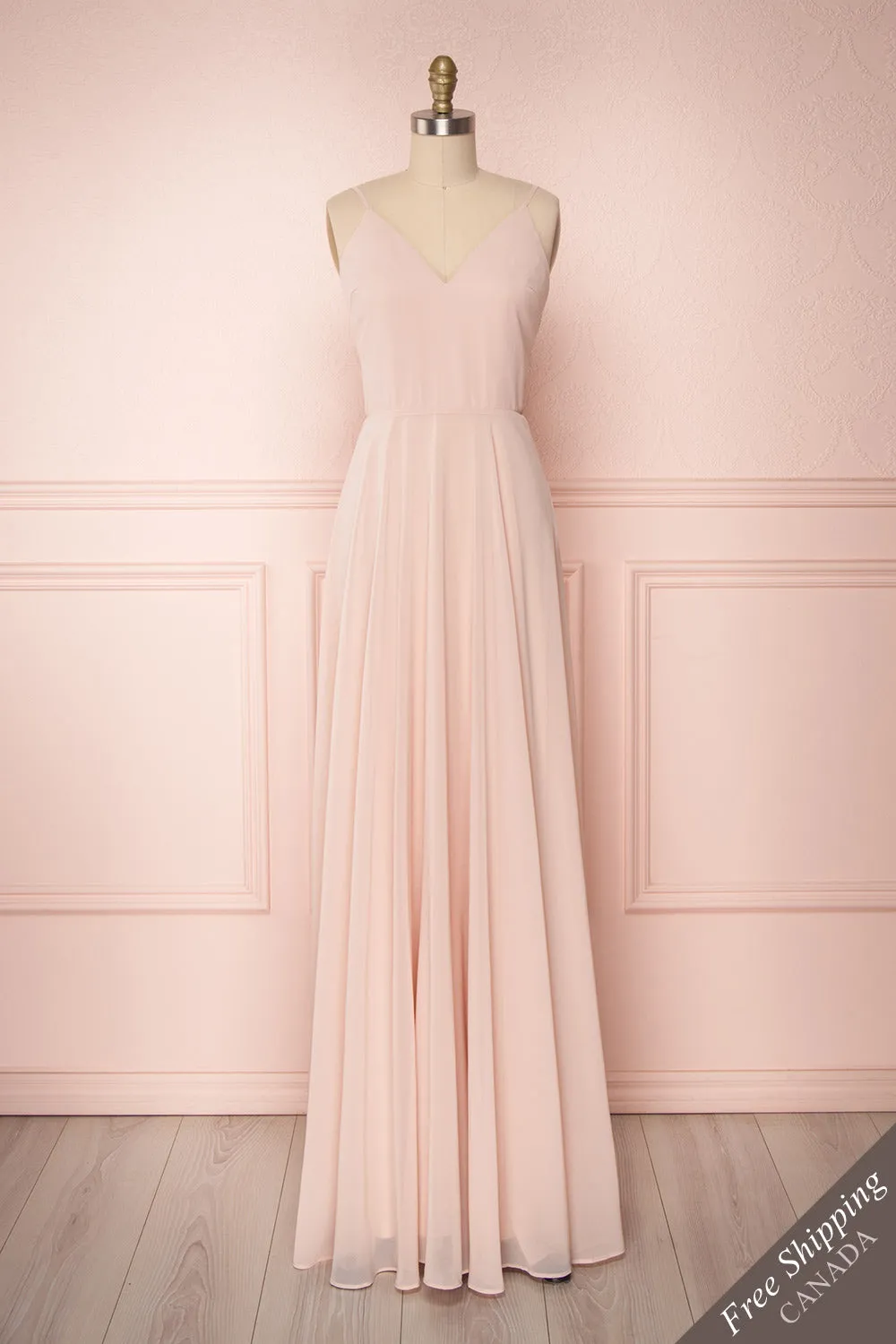 Lovina Blush | Pink Chiffon Gown