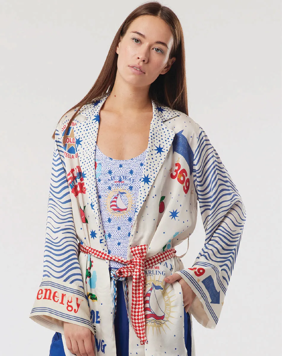 Lucia Kimono Belted Natural Jacket