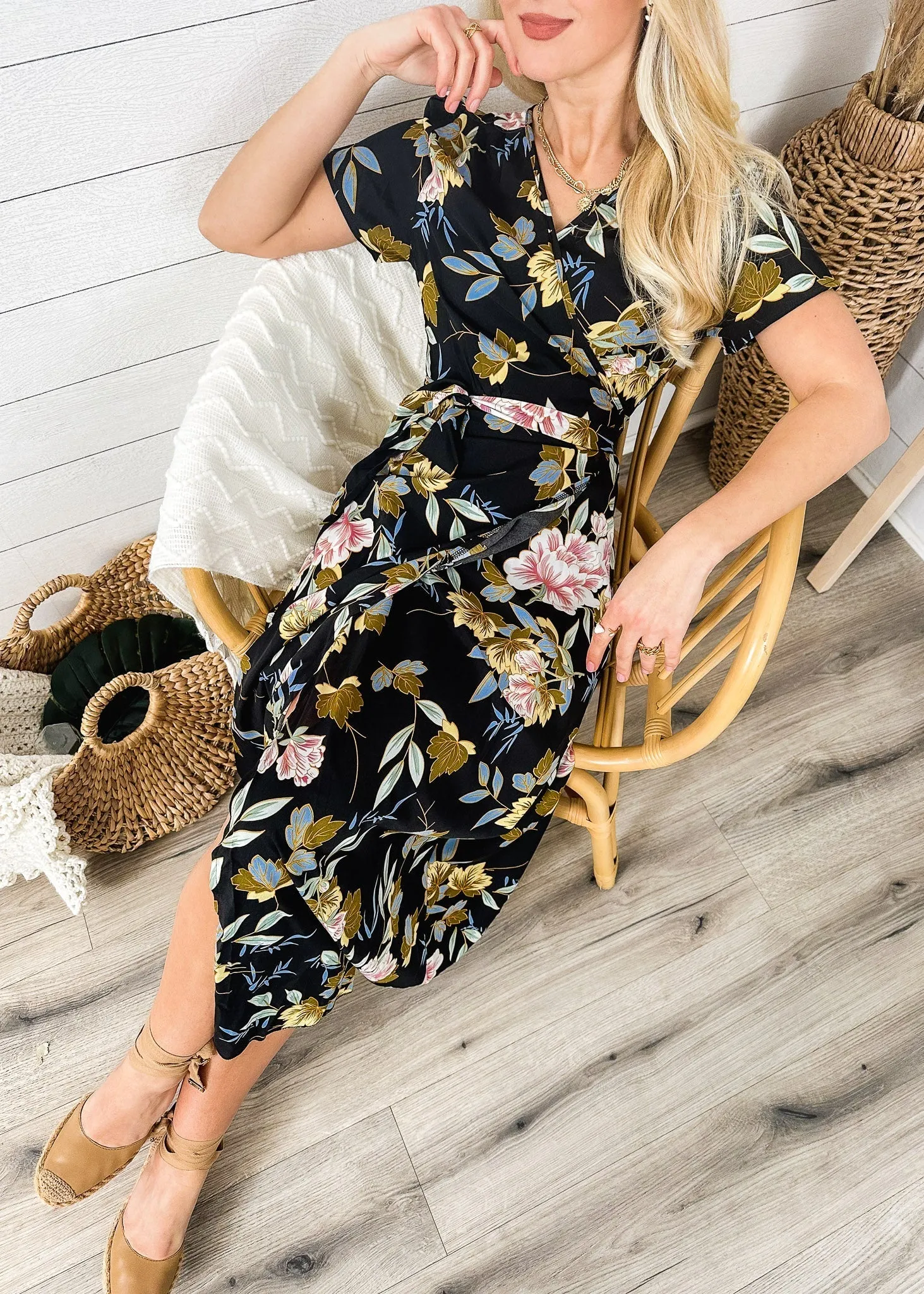 Lux Wrap Floral Print Dress