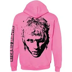 Machine Gun Kelly Unisex Pullover Hoodie: Pink Face (Back & Sleeve Print)