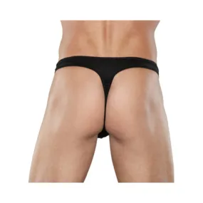 Male power zipper thong black l/xl