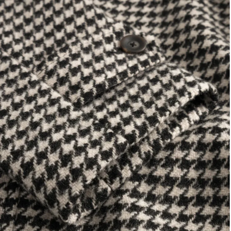 Maximilian Houndstooth Wool Coat