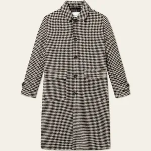 Maximilian Houndstooth Wool Coat