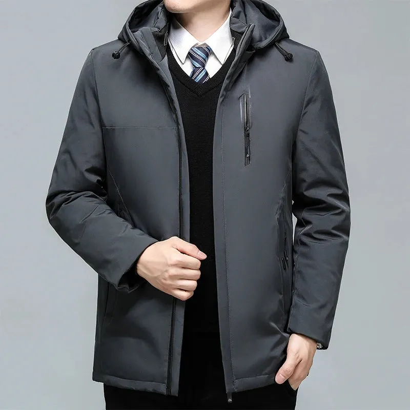 Men Hooded Long Parka Men's Jacket Coat Thick Thermal Windbreaker Down Jacket Winter New Coat Windbreaker Windproof Warm Parkas