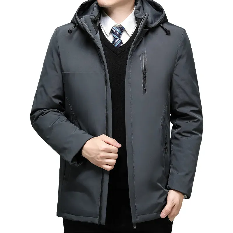 Men Hooded Long Parka Men's Jacket Coat Thick Thermal Windbreaker Down Jacket Winter New Coat Windbreaker Windproof Warm Parkas