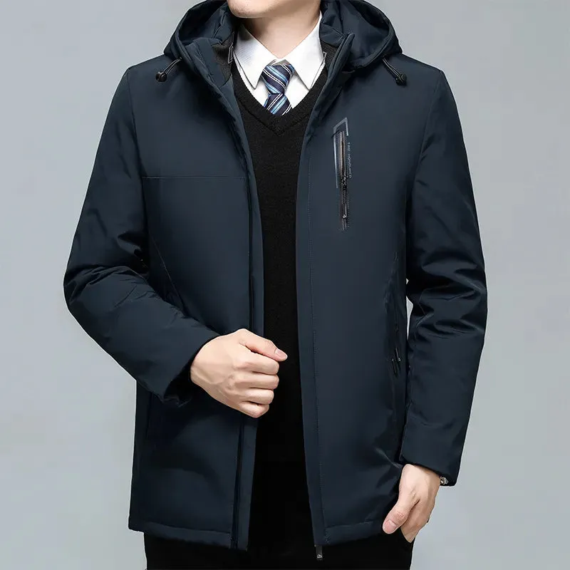 Men Hooded Long Parka Men's Jacket Coat Thick Thermal Windbreaker Down Jacket Winter New Coat Windbreaker Windproof Warm Parkas