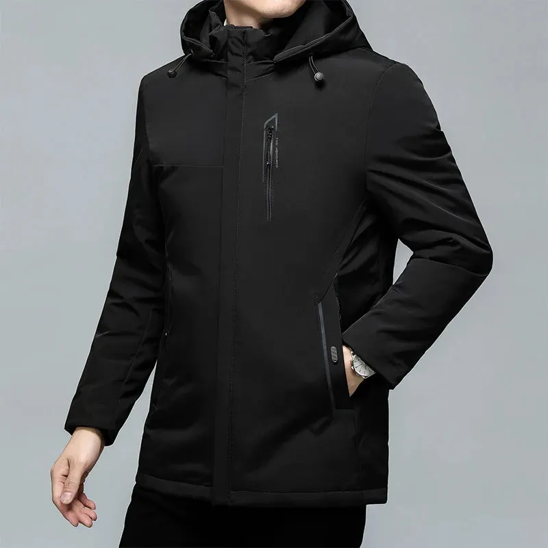 Men Hooded Long Parka Men's Jacket Coat Thick Thermal Windbreaker Down Jacket Winter New Coat Windbreaker Windproof Warm Parkas