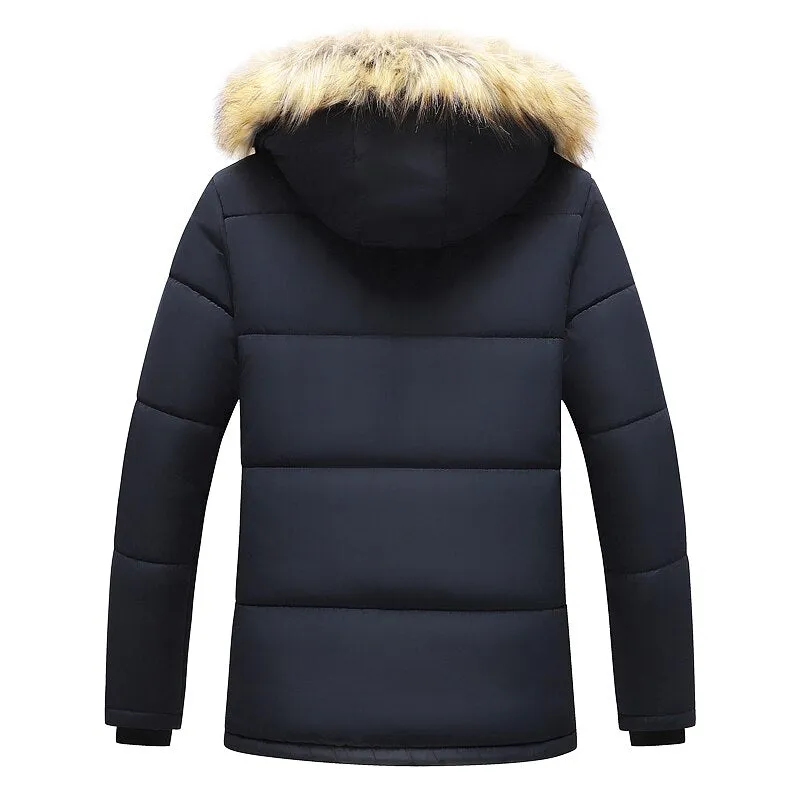 Men Jacket Parkas Coat Men Fur Collar Jacket Classic Casual