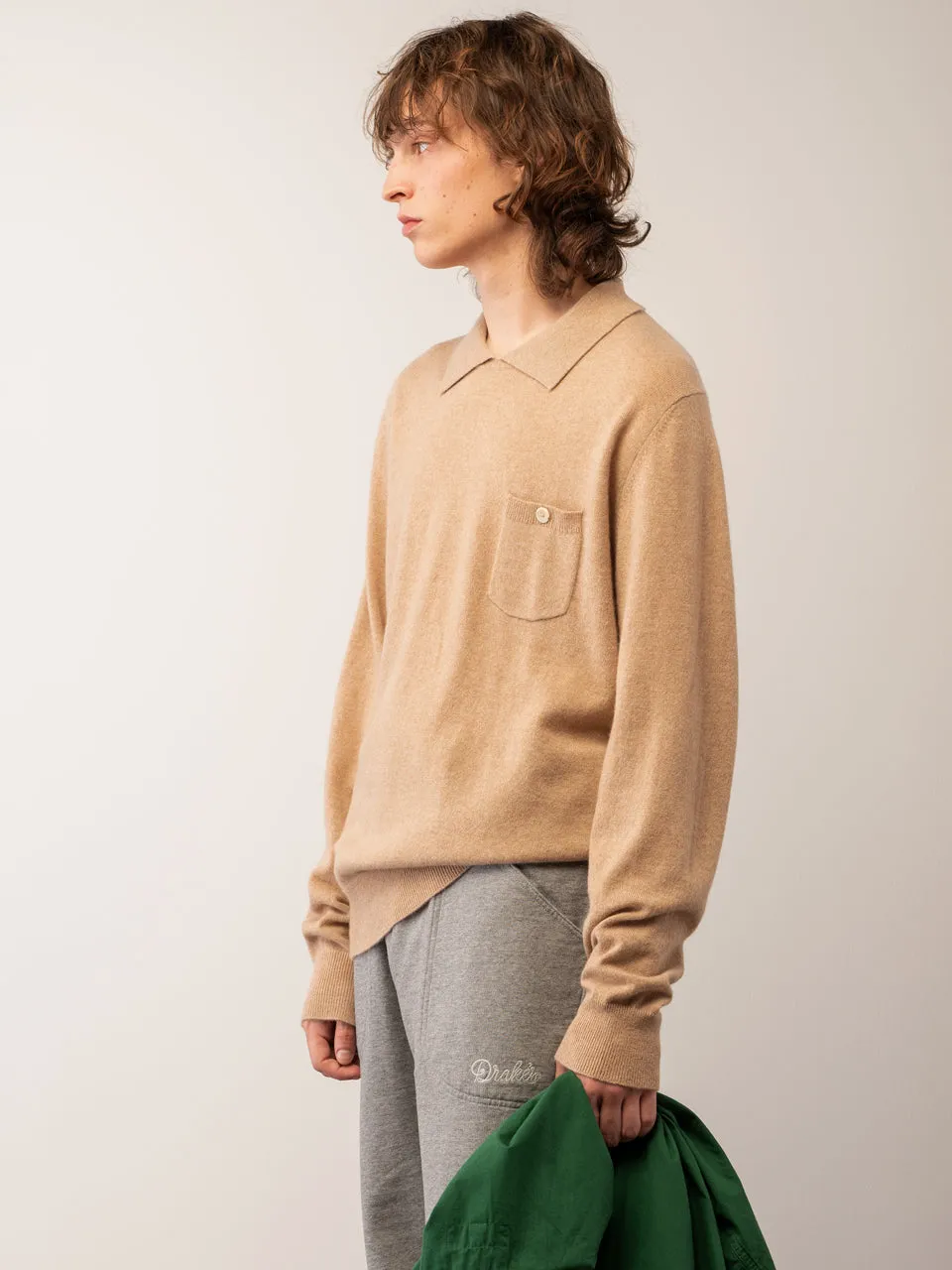 Men Polo Sweater_Camel