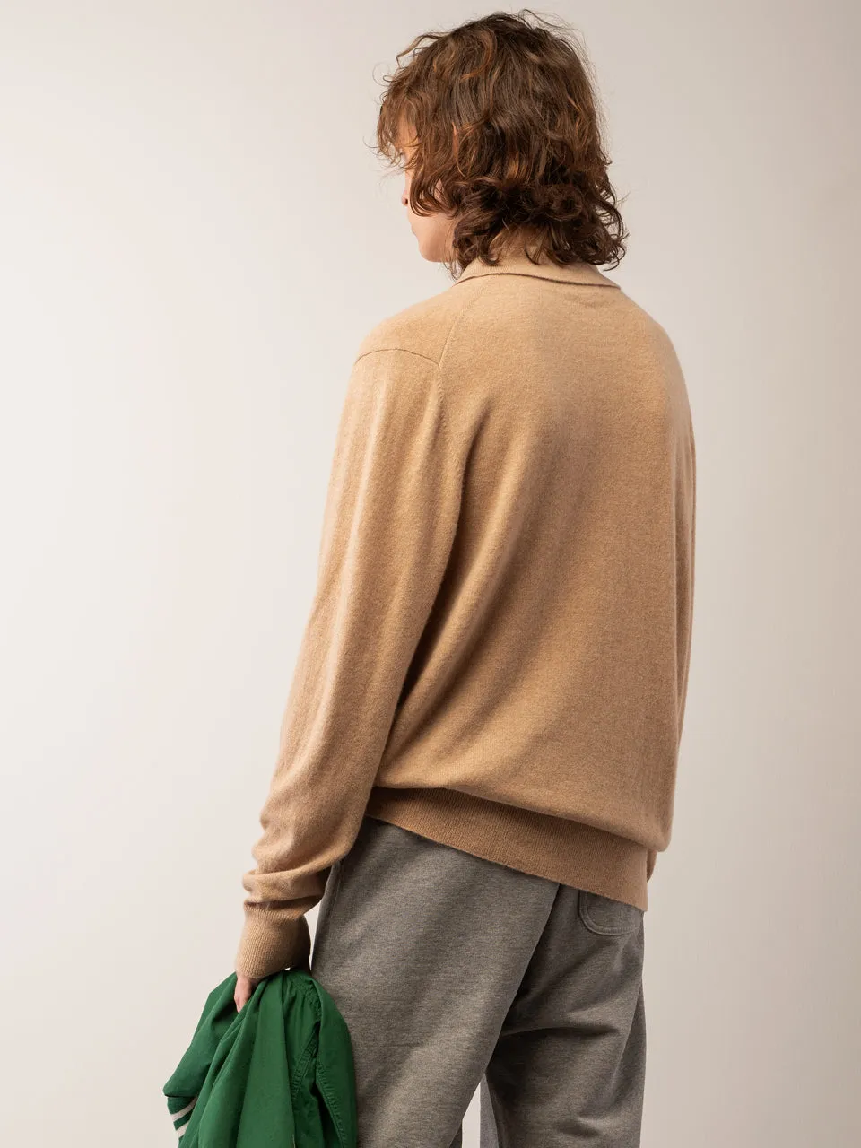 Men Polo Sweater_Camel