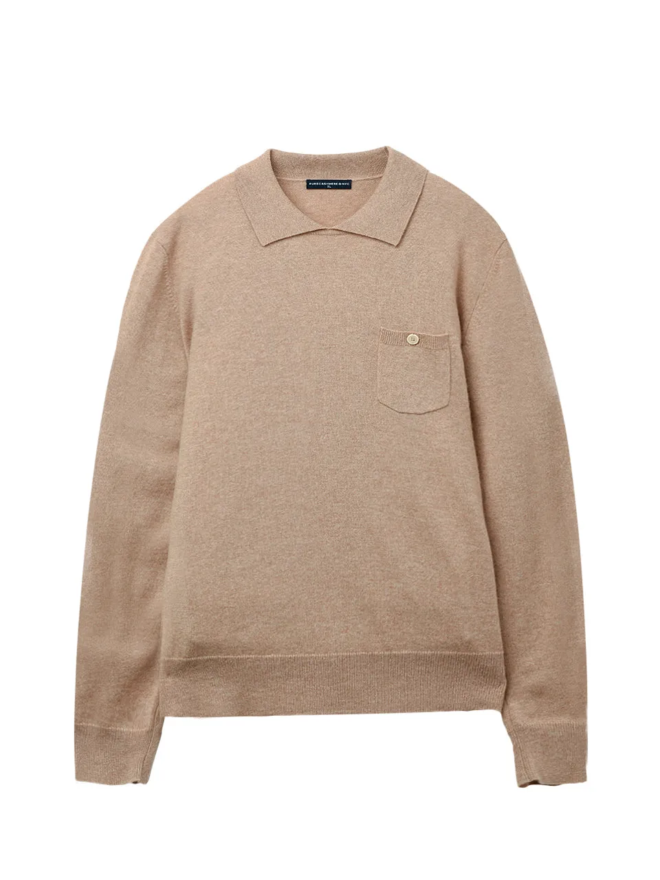 Men Polo Sweater_Camel