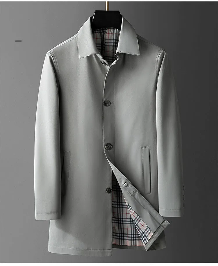 Men's Mid-length Trendy Casual Loose Trench Coat