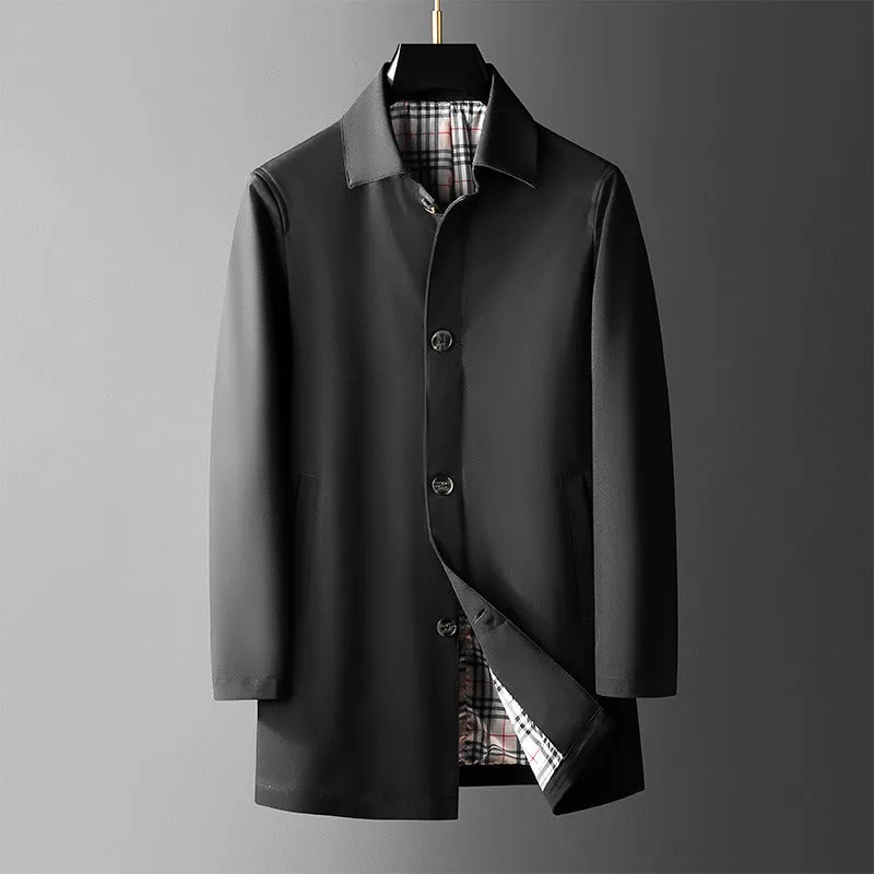 Men's Mid-length Trendy Casual Loose Trench Coat