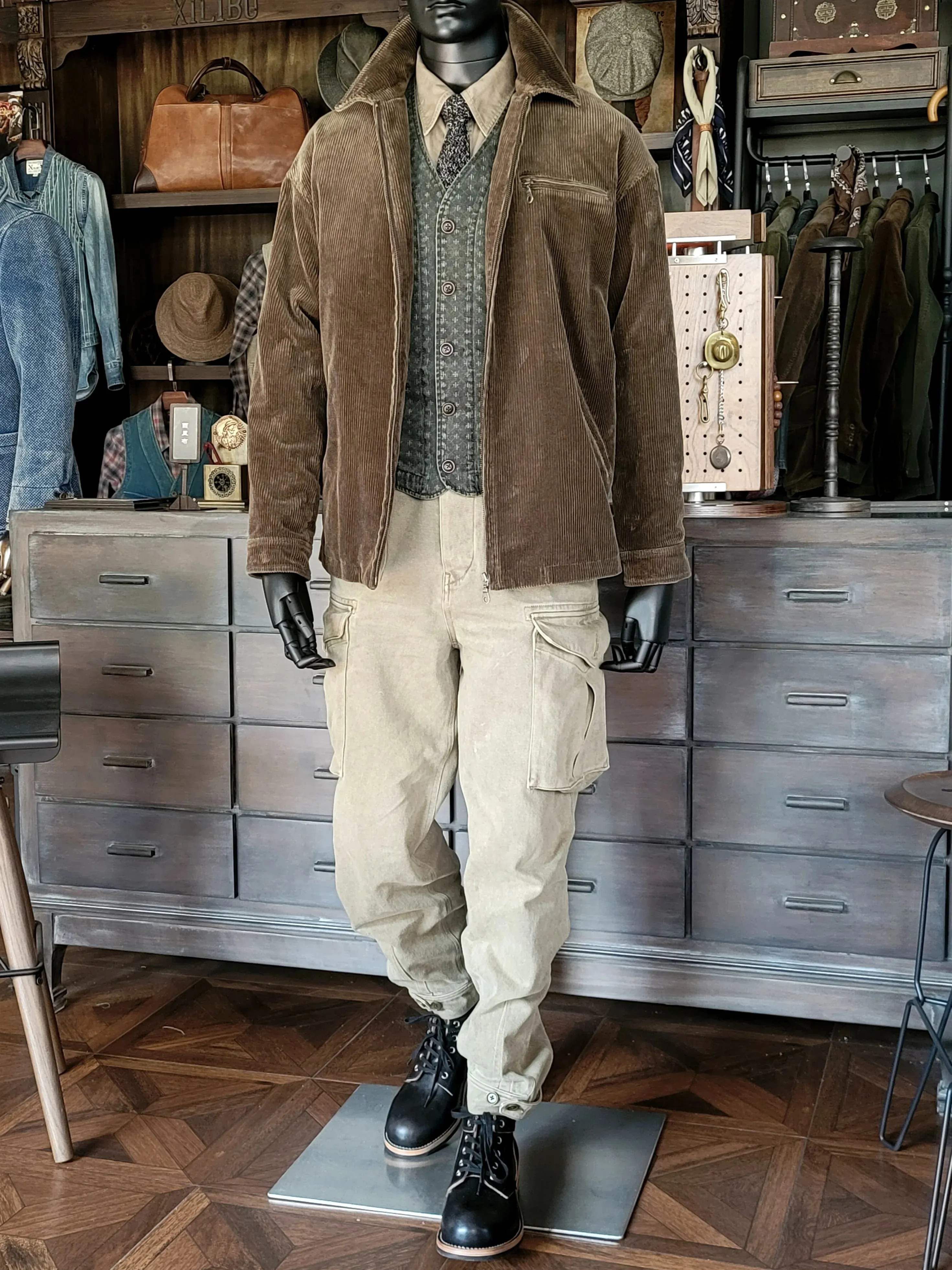 Men's Moto Corduroy Jacket - Rugged Style Workwear