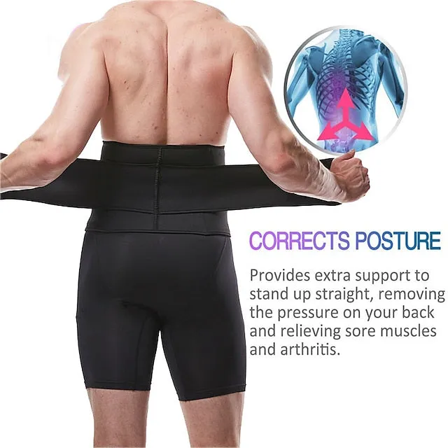 Men's Thermal Neoprene Body Shaper Waist Trainer Belt Slimming Corset Waist Support Sweat Cincher Underwear Modeling Strap