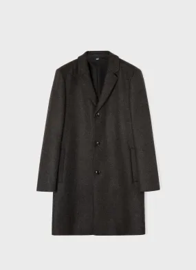 Men's Wool Cashmere Overcoat in Charcoal Melange