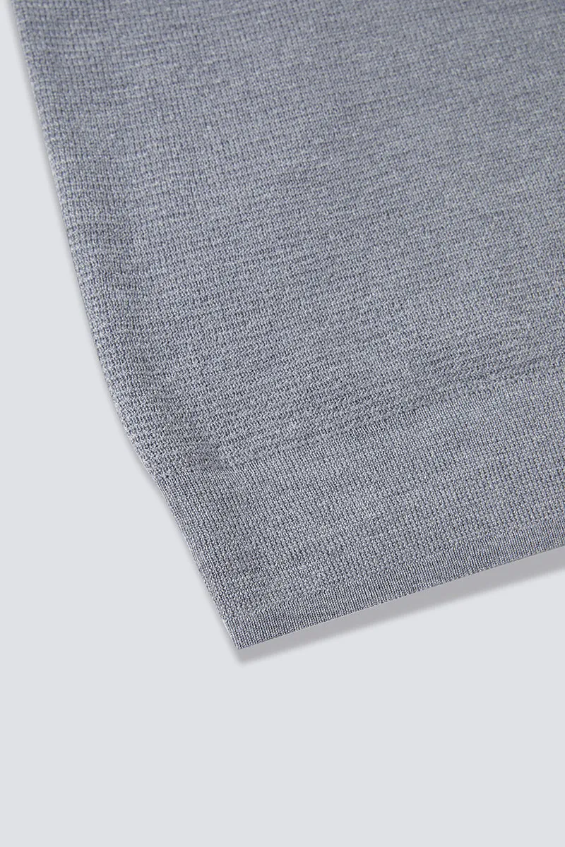 Merino Wool Crew Neck Sweater  | Grey HRGY86