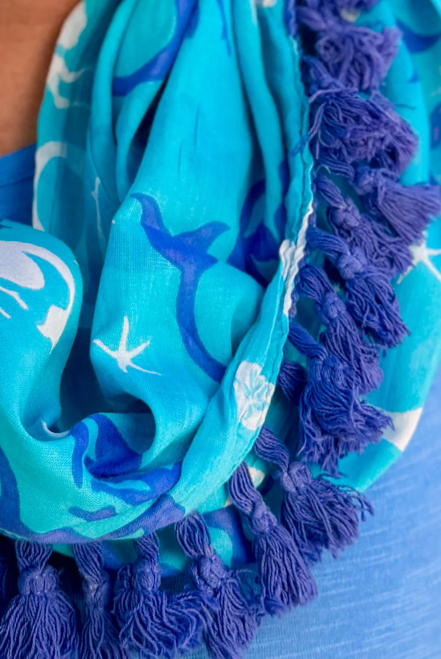 Mermaid Printed Cotton Scarf