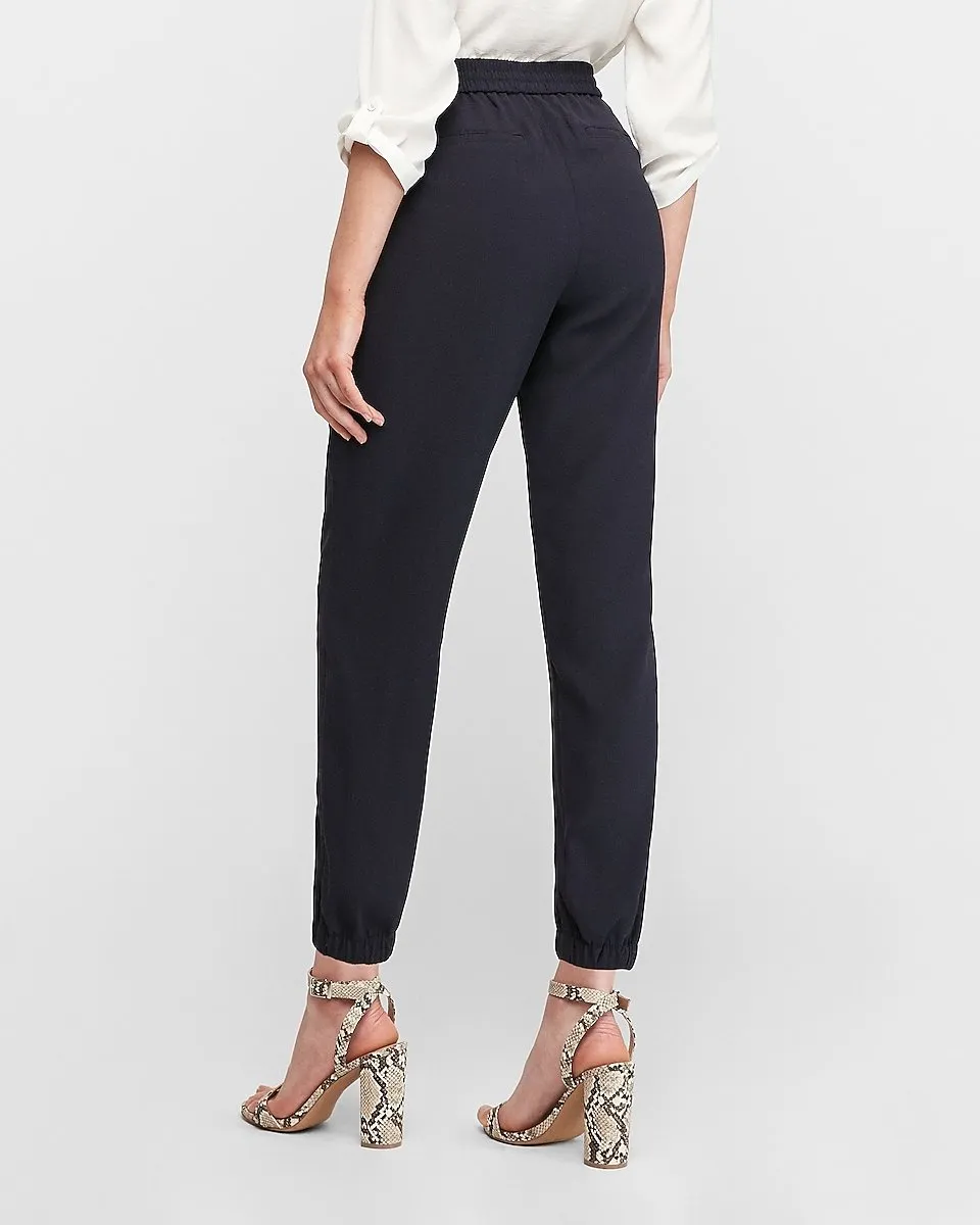 Mid Rise Drawstring Utility Jogger Pant in Navy Blue