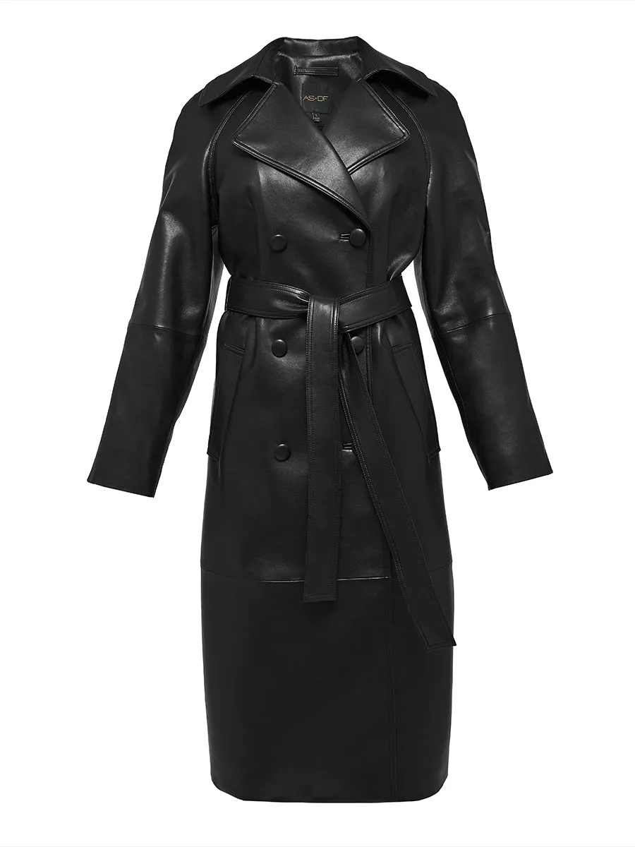 MILLER RECYCLED LEATHER TRENCH COAT