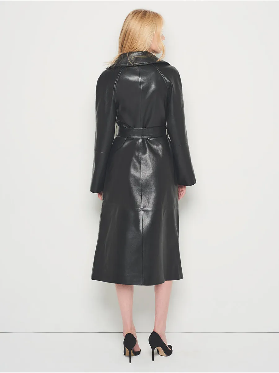 MILLER RECYCLED LEATHER TRENCH COAT