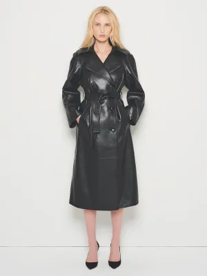 MILLER RECYCLED LEATHER TRENCH COAT