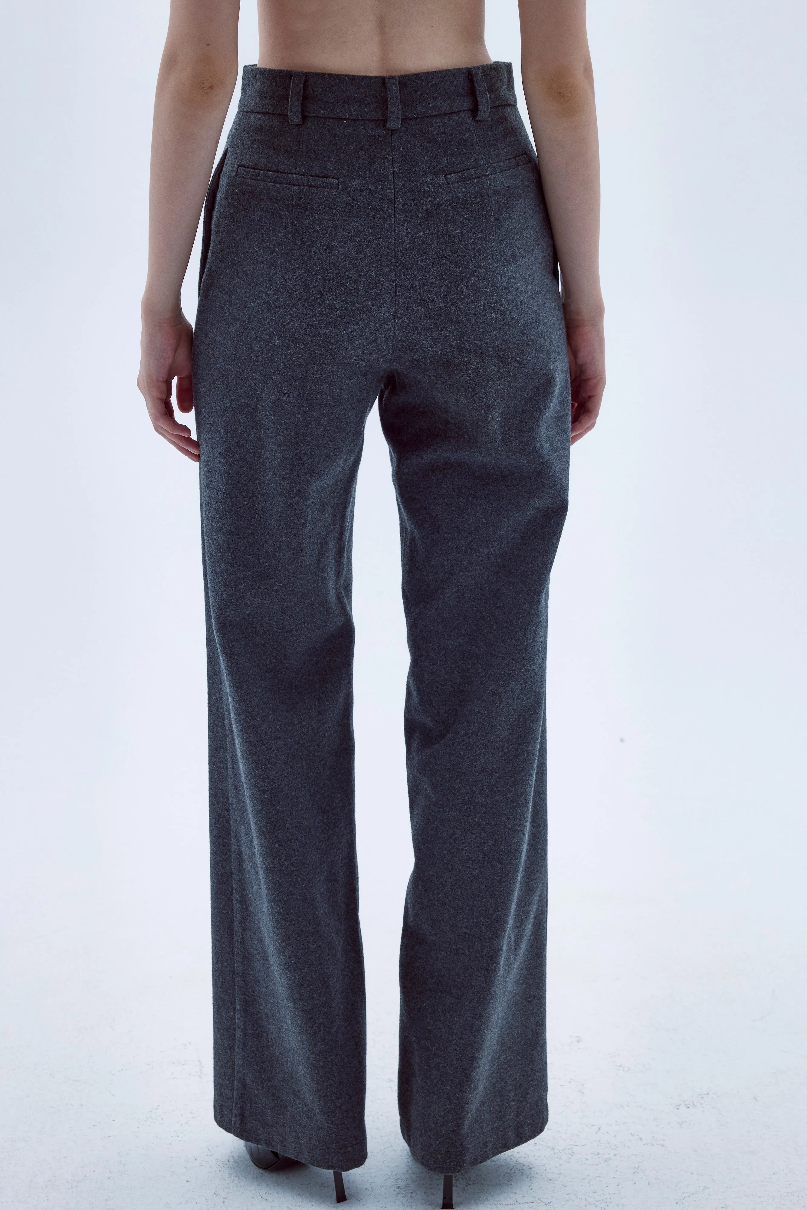 Millie Wool Trousers in Antracite