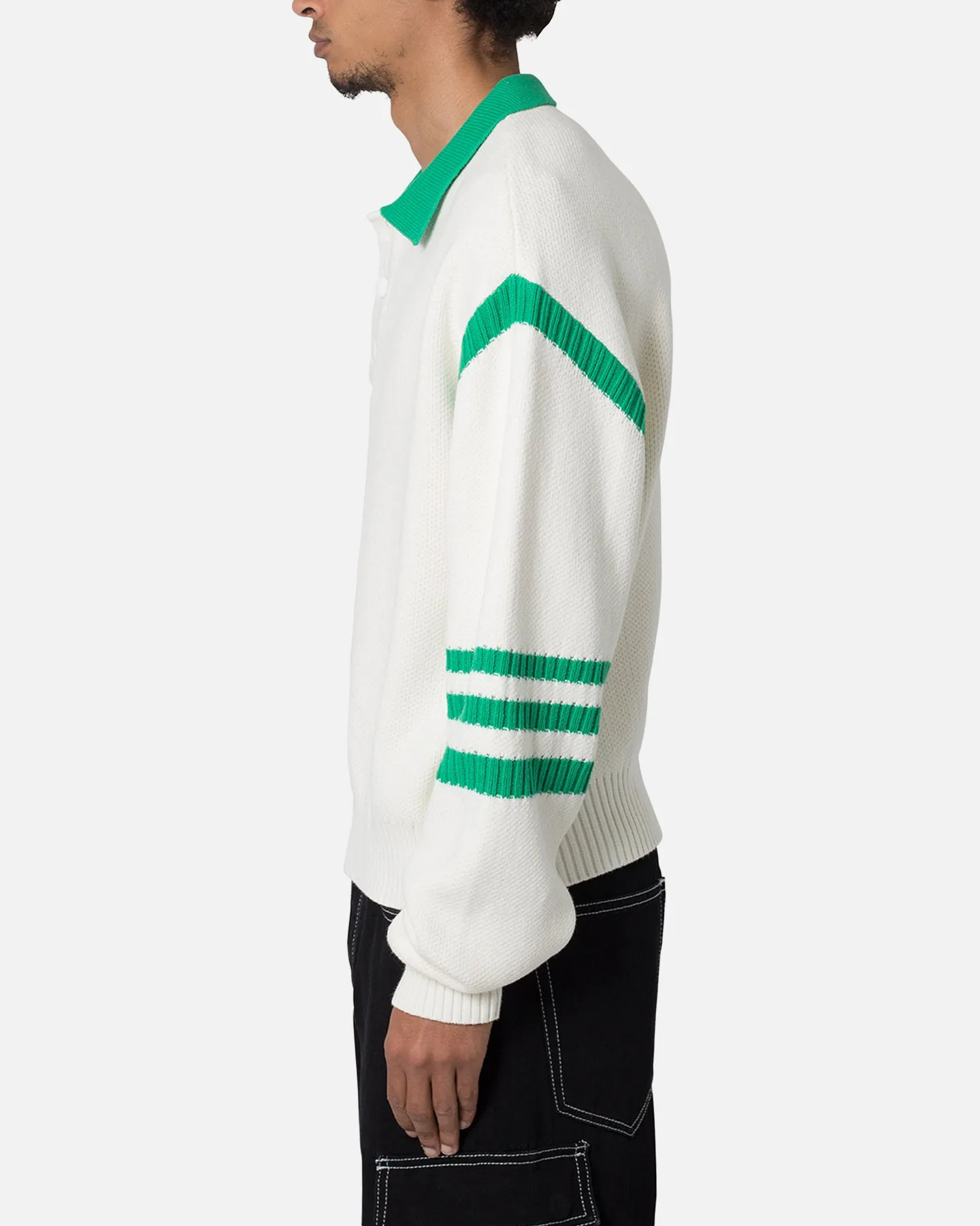 MNML Polo Knit Sweater Green/White