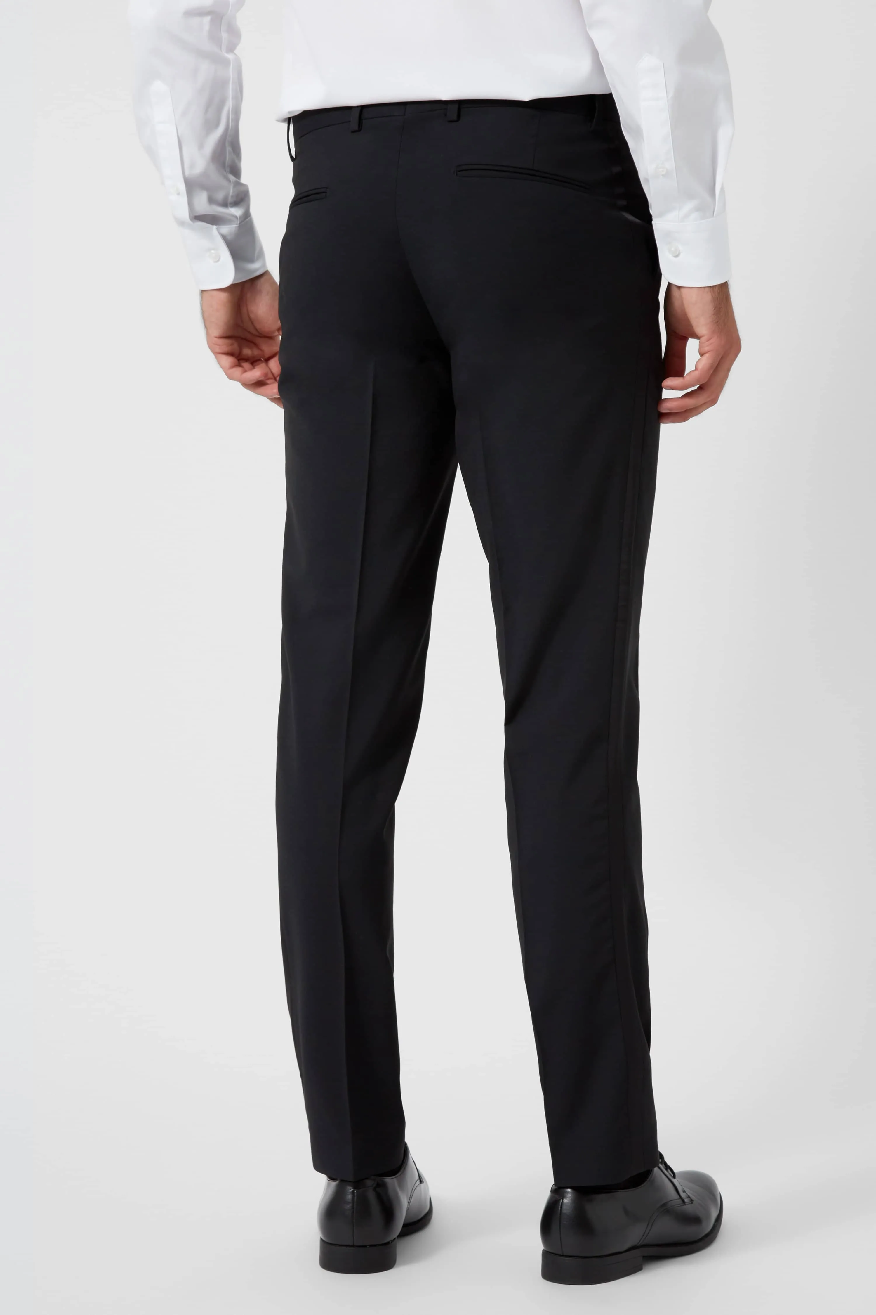 Moore Slim Fit Black Tuxedo Trousers - ARCHIVE