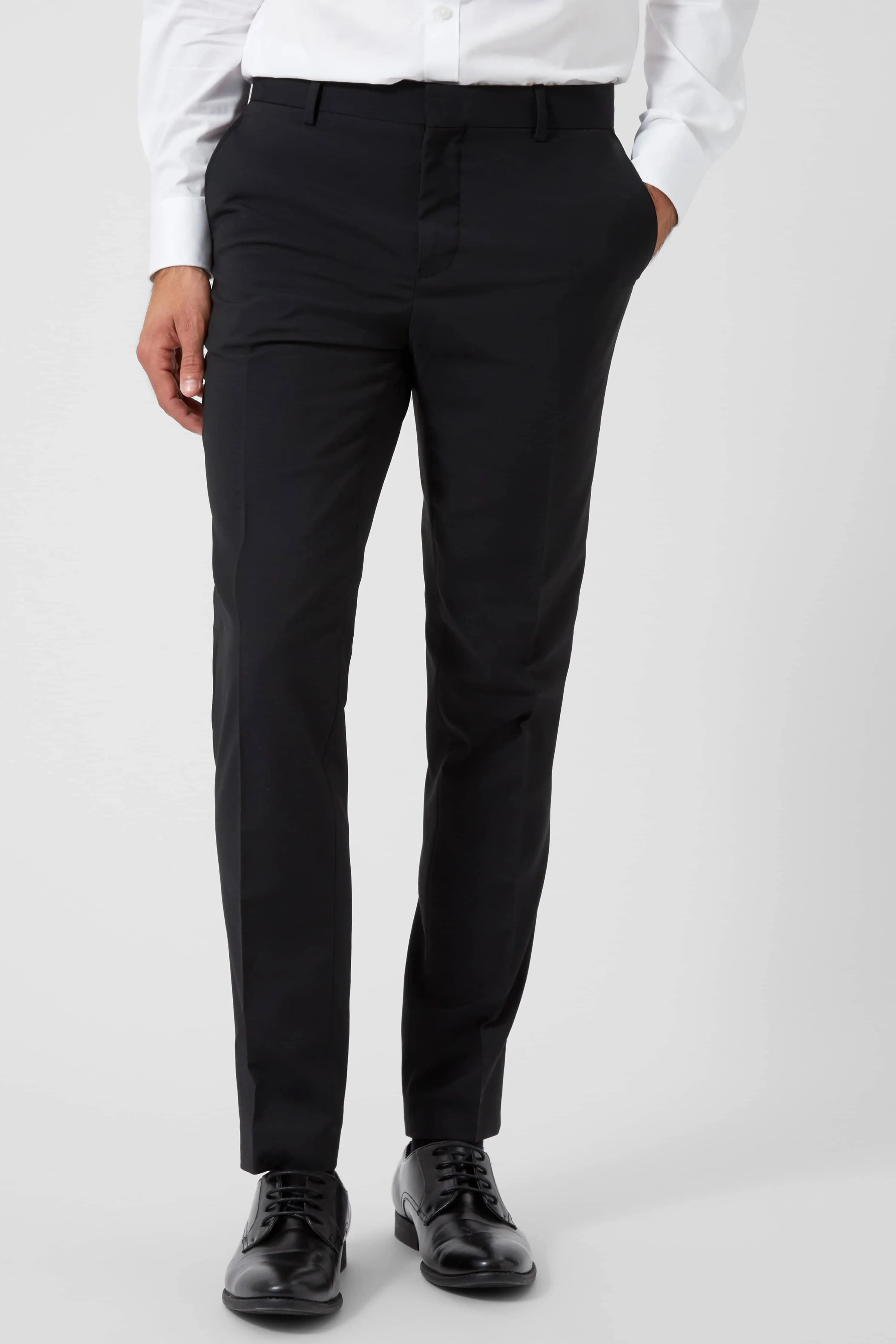 Moore Slim Fit Black Tuxedo Trousers - ARCHIVE