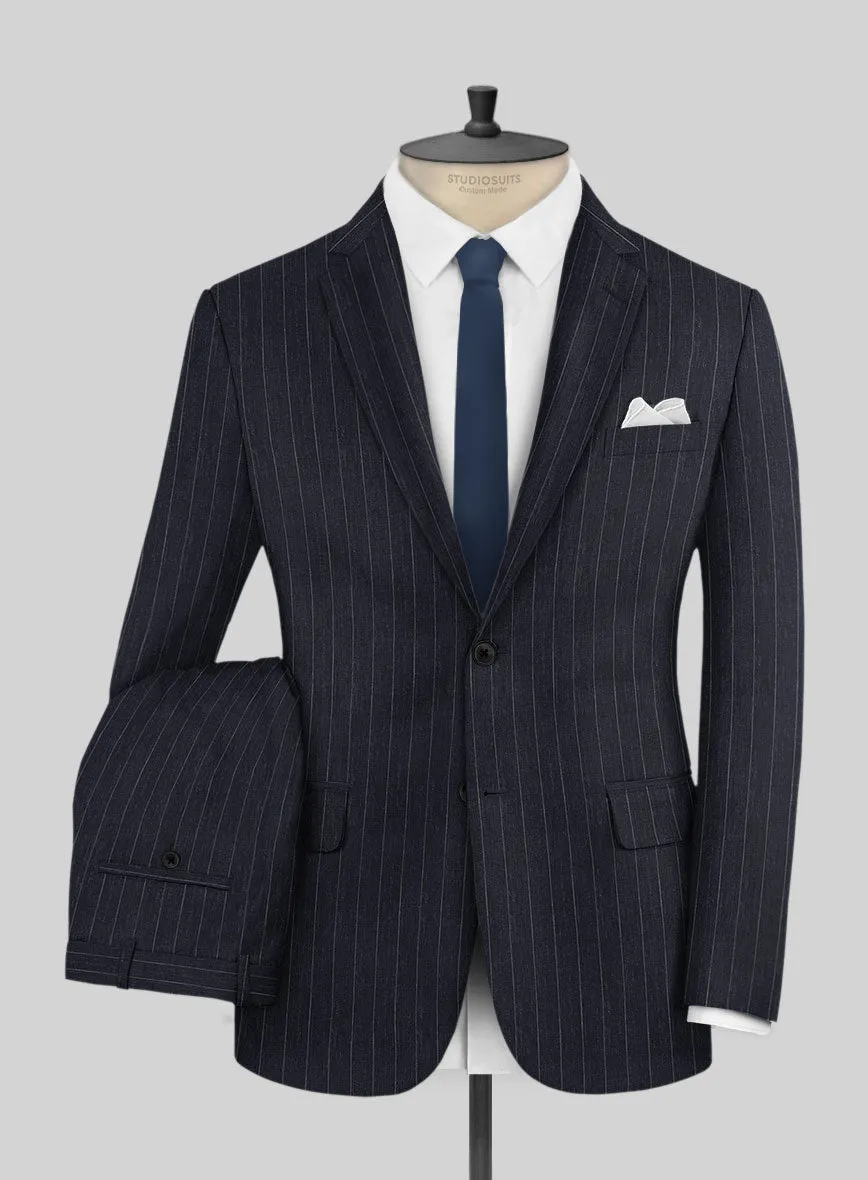 Napolean Genova Stripe Dark Blue Wool Suit