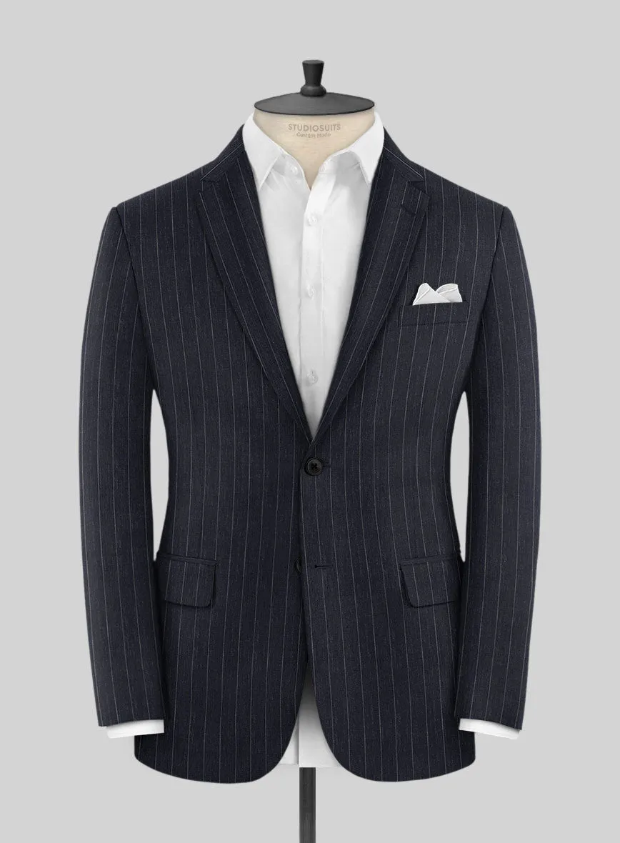 Napolean Genova Stripe Dark Blue Wool Suit