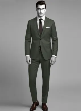 Napolean Military Green Wool Suit