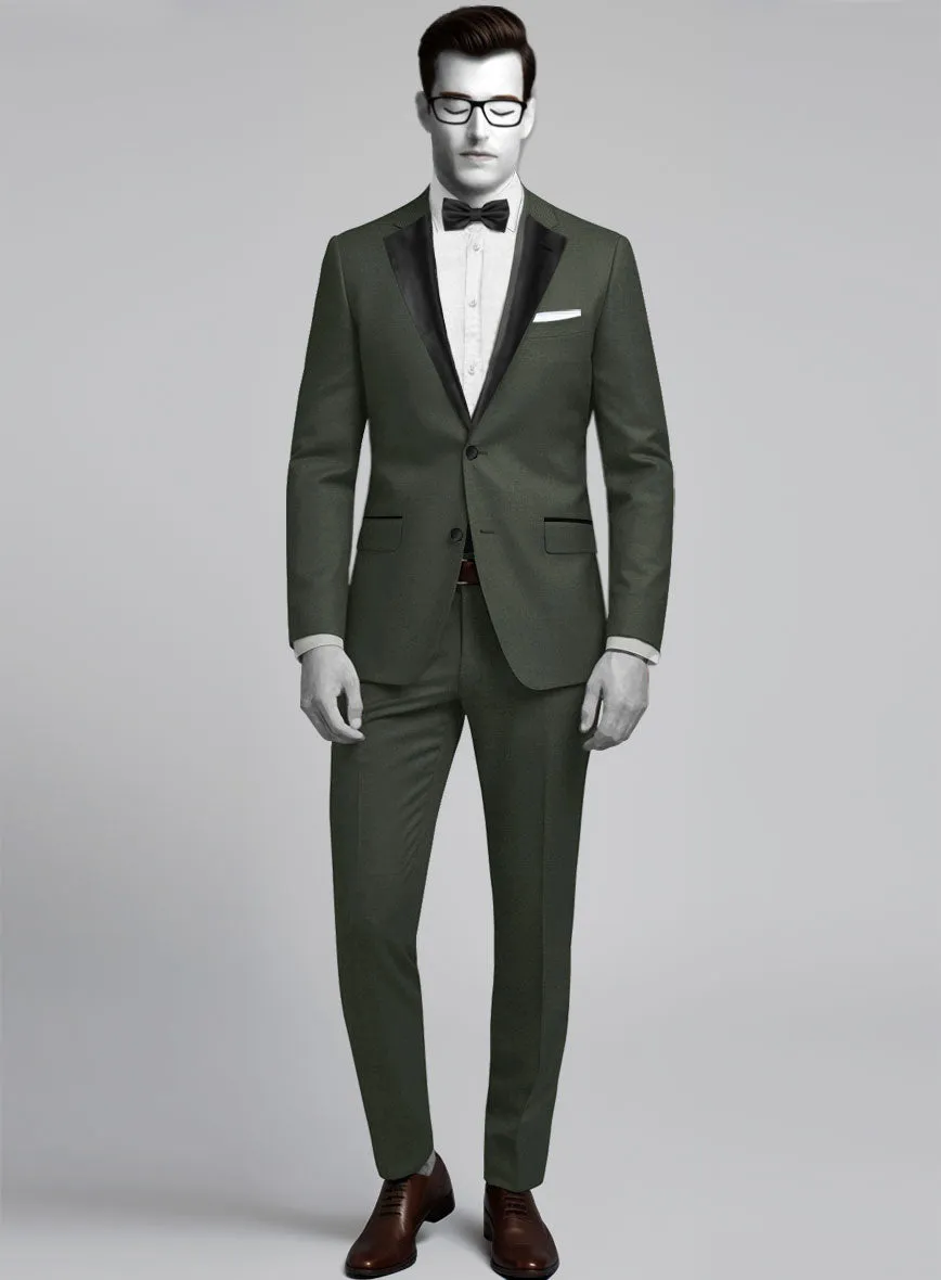 Napolean Military Green Wool Tuxedo Suit