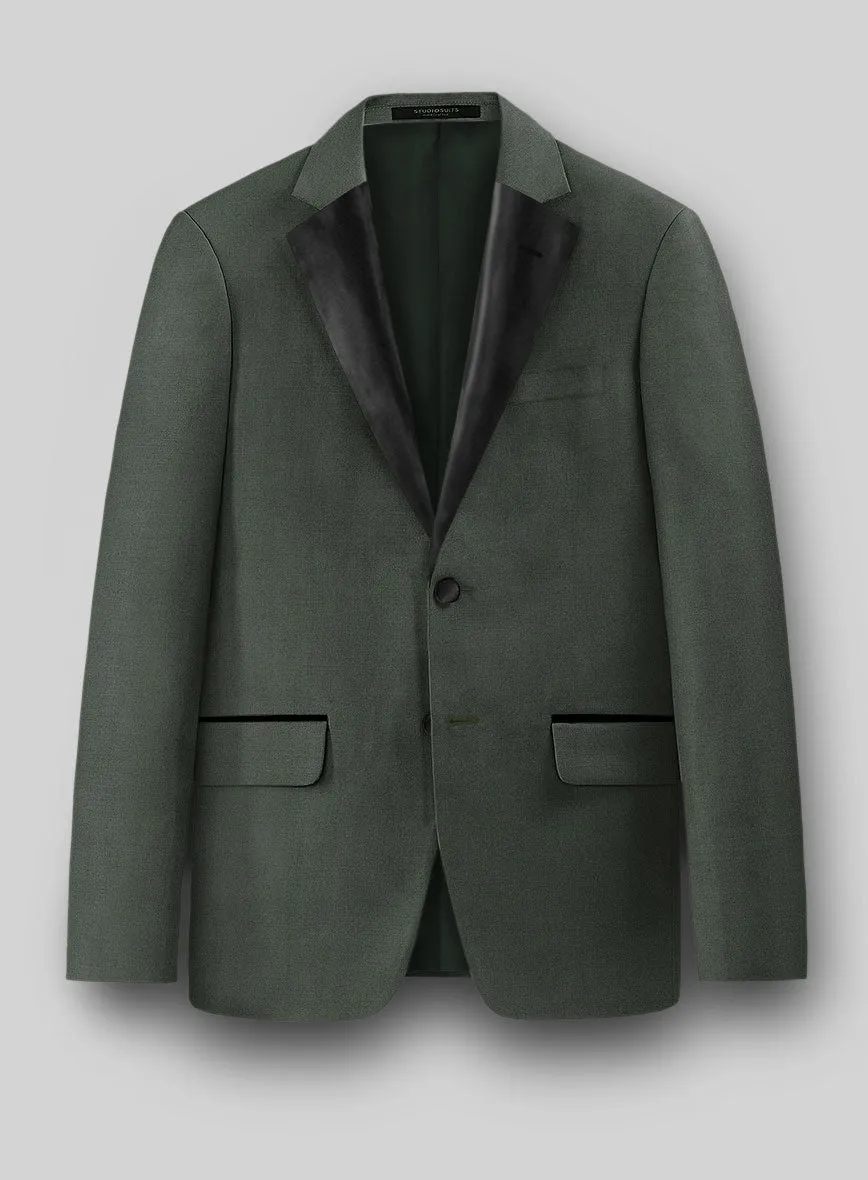 Napolean Military Green Wool Tuxedo Suit