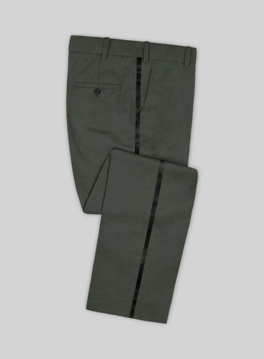 Napolean Military Green Wool Tuxedo Suit