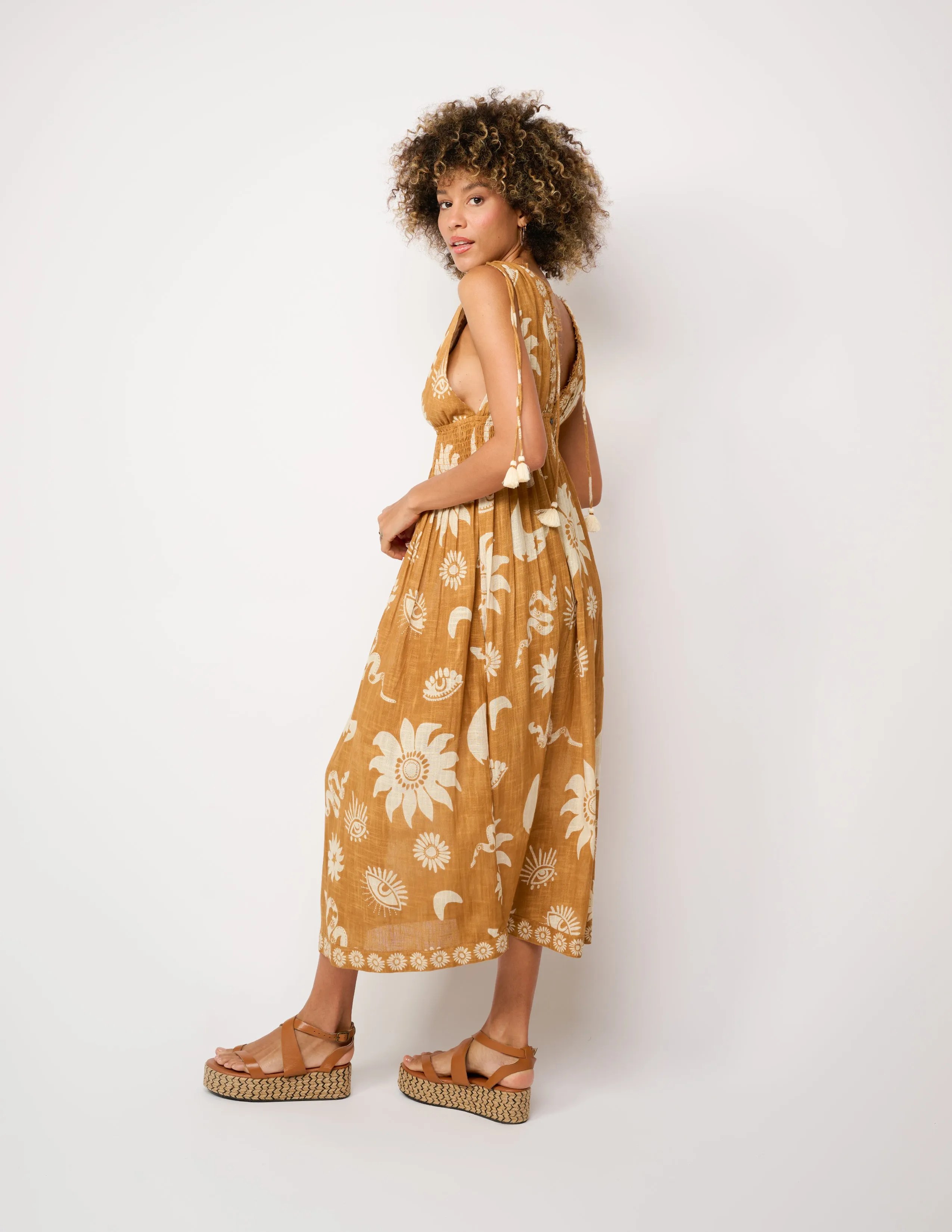 Natural Shadow Maxi Dress