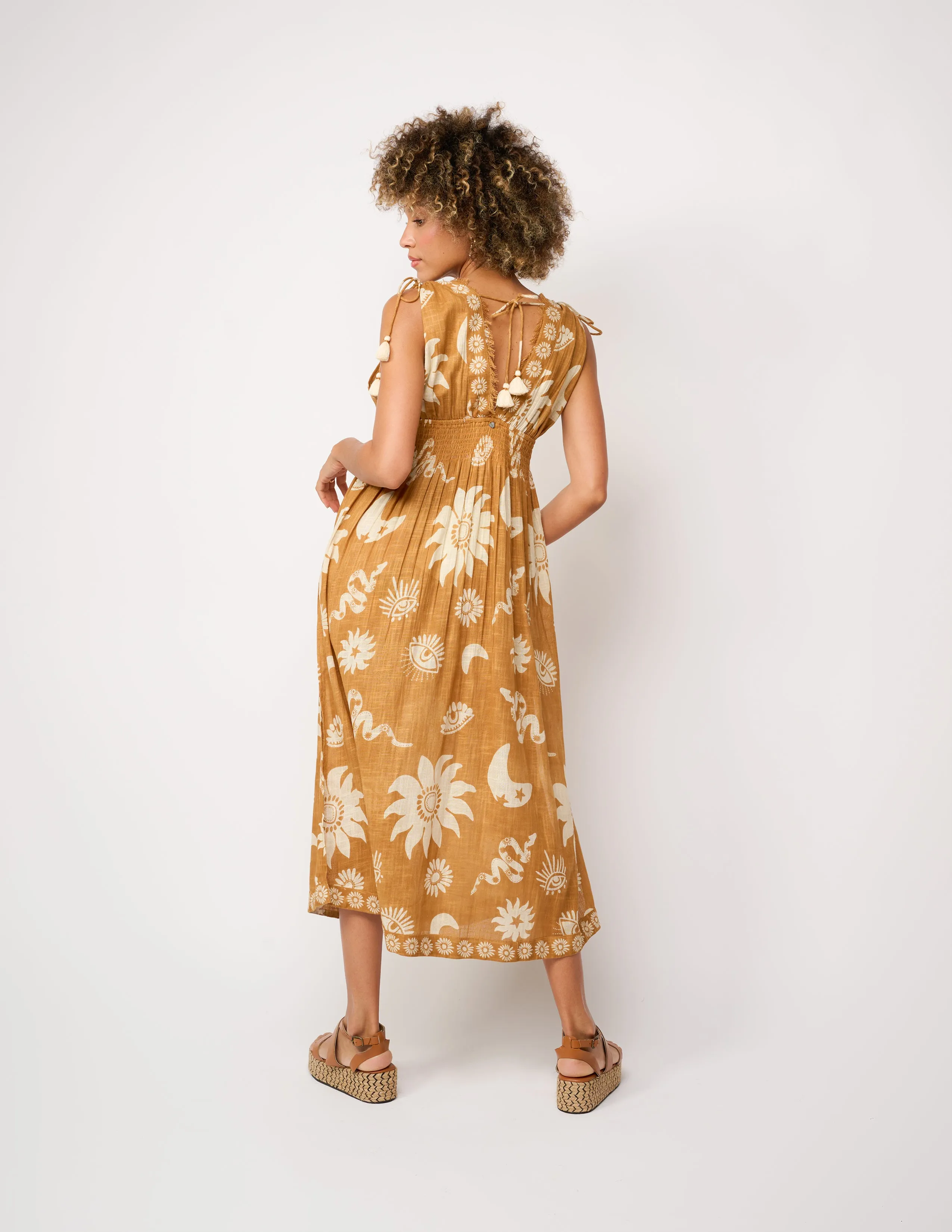 Natural Shadow Maxi Dress