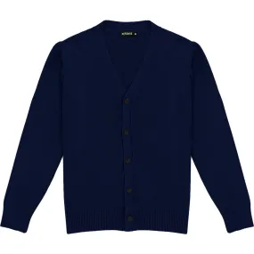 Navy Blue Mens V-Neck Button Down Cardigan Sweater