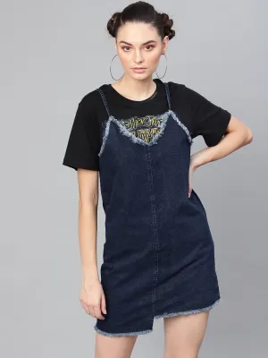 Navy Denim Short Slip Dress