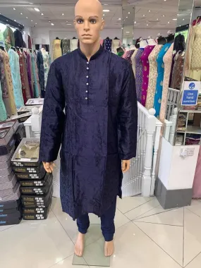 Navy Men's Simple Kurta Pyjama