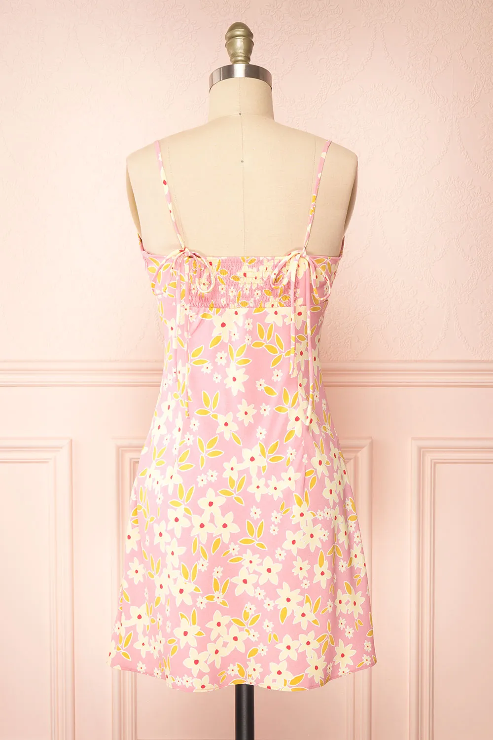 Neit | Short Pink Floral Slip Dress