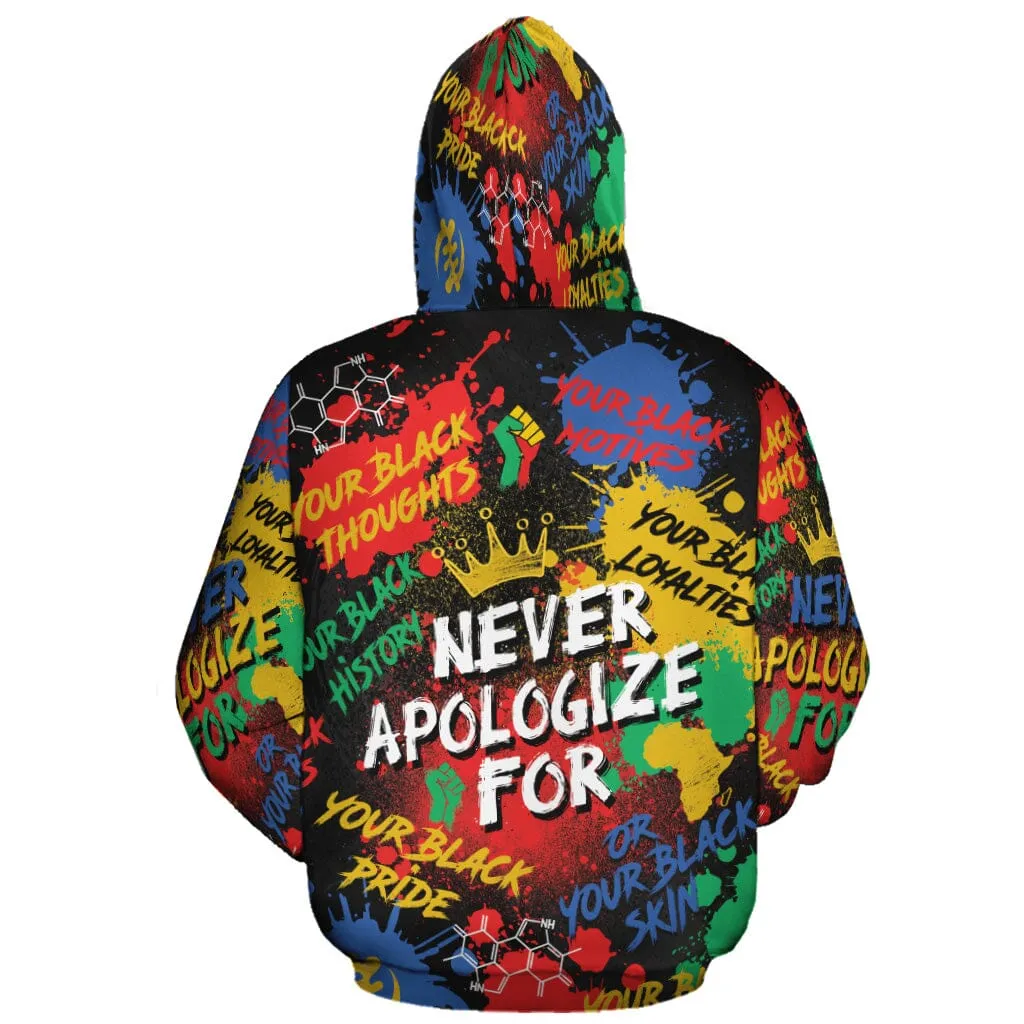 Never Apologize For Being Black Premium Hoodie