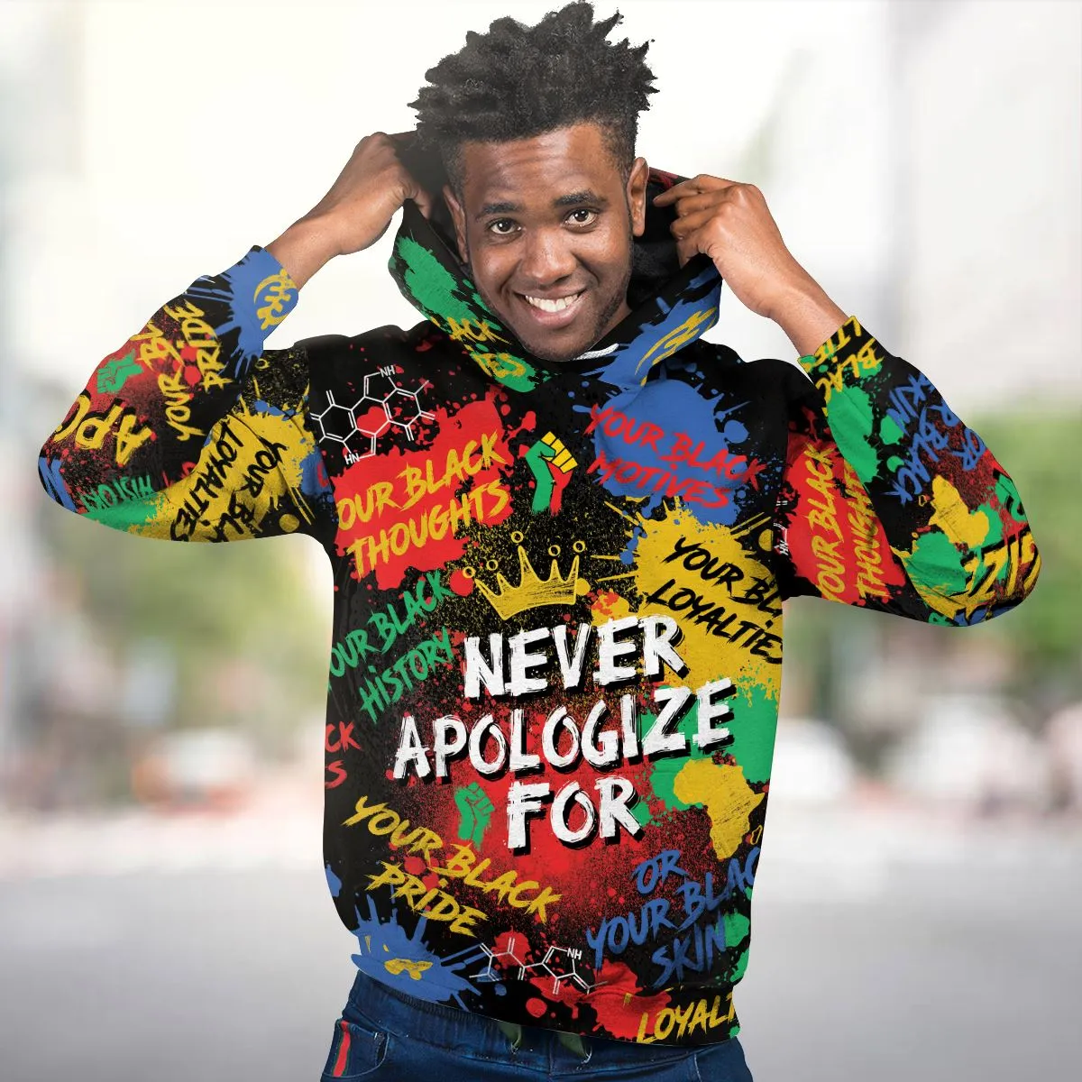 Never Apologize For Being Black Premium Hoodie