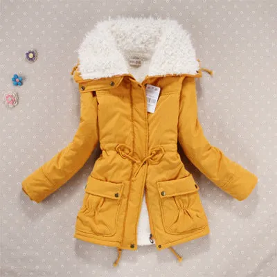 New 2017 Winter Coat Women Slim Plus Size Outwear Medium-Long Wadded Jacket Thick Hooded Cotton Fleece Warm Cotton Parkas