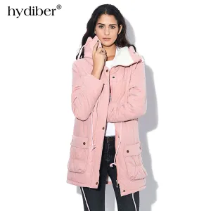 New 2017 Winter Coat Women Slim Plus Size Outwear Medium-Long Wadded Jacket Thick Hooded Cotton Fleece Warm Cotton Parkas