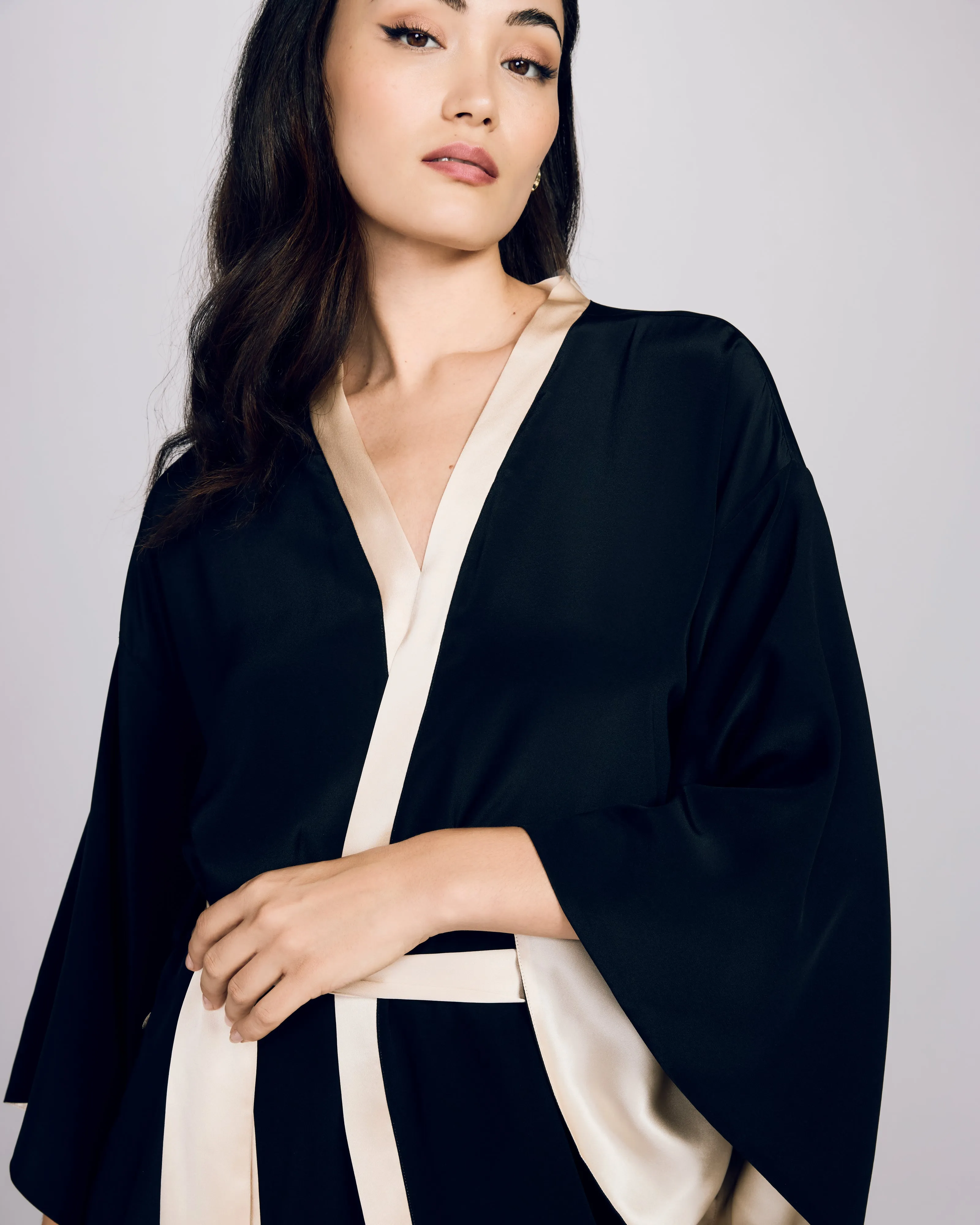 Nights in Paris Silk Kimono Robe