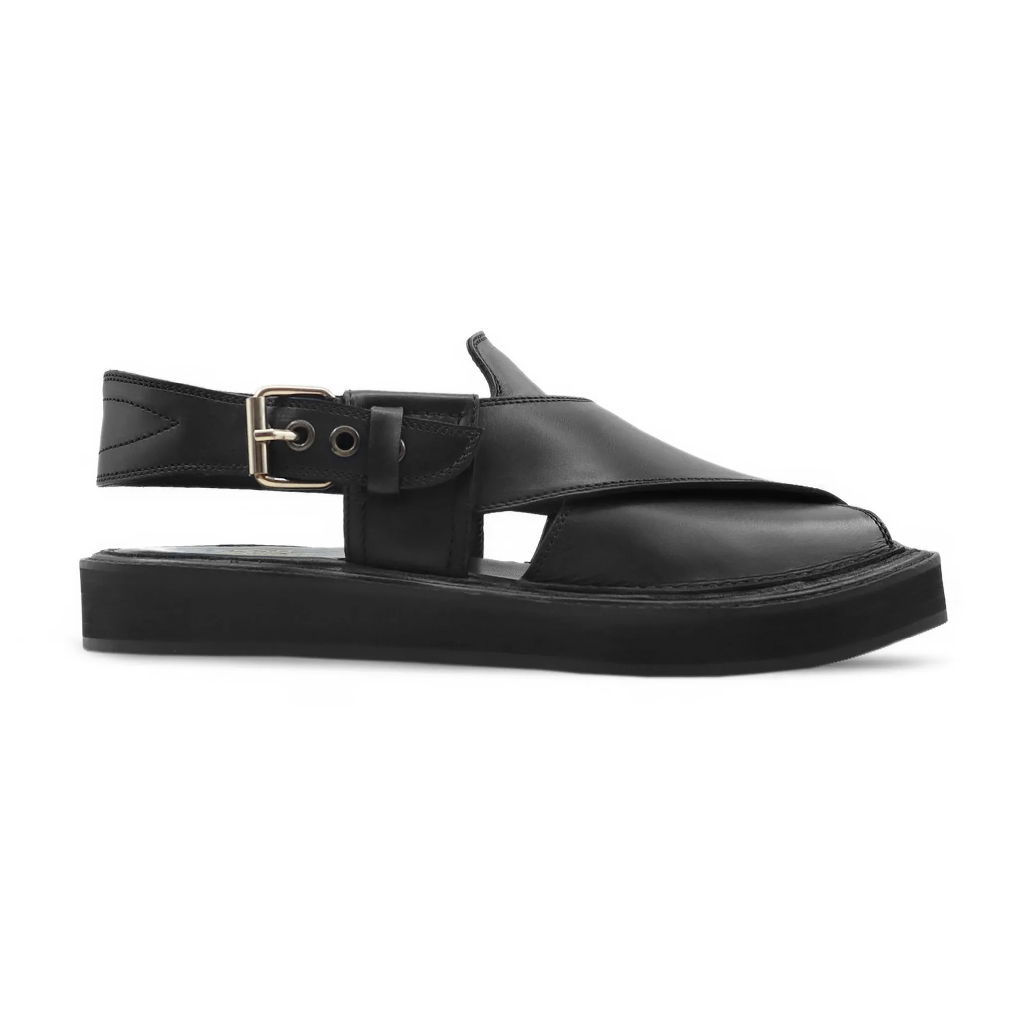 Onyx - Men's Black Calf Leather Sandal