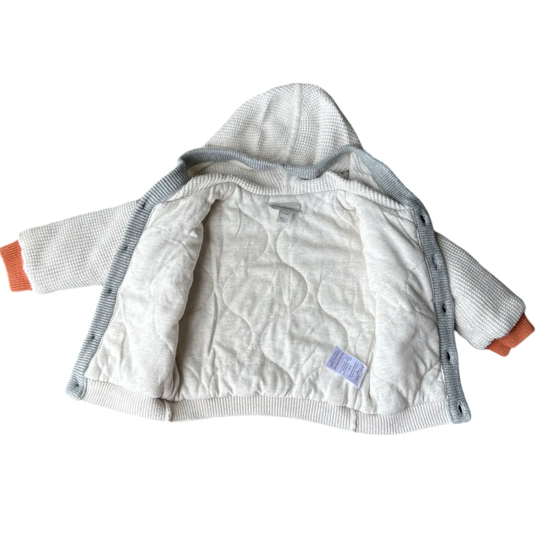 Organic Button-Front Lined Baby Hoodie