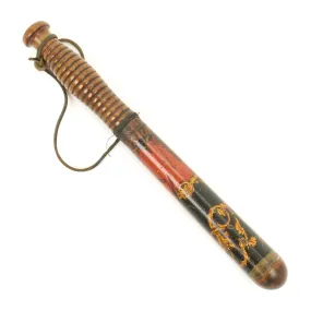 Original British Victorian Painted Bobby Police Truncheon c.1870 by Parker Field & Sons